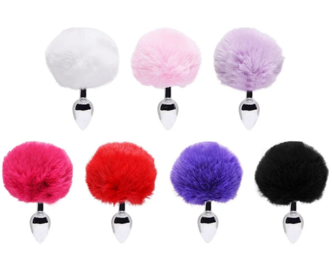 Pug Anal con Ponpon - Plateado