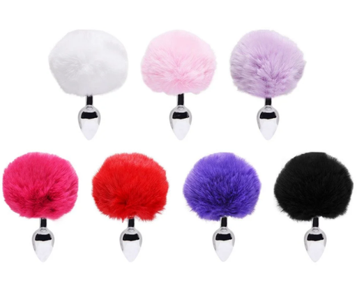 [11042] Pug Anal con Ponpon - Plateado